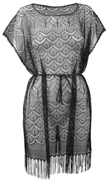 Anais 318 pareo din dantelă cu franjuri De Lafense - babydoll ușor pentru plajă | S-XXL