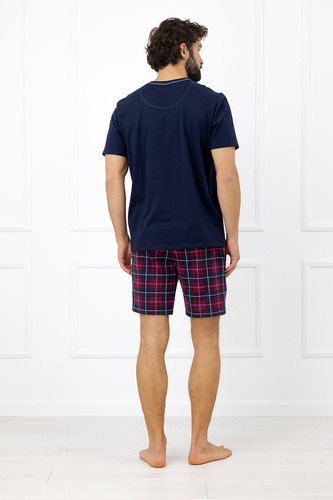 Italian Fashion Brajan pijama bărbați Mega Soft bumbac șorturi în carouri