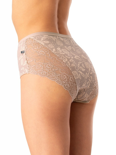 Slip dama din bumbac Key LPF 590 bej - 2 bucati in cutie, dantela la spate