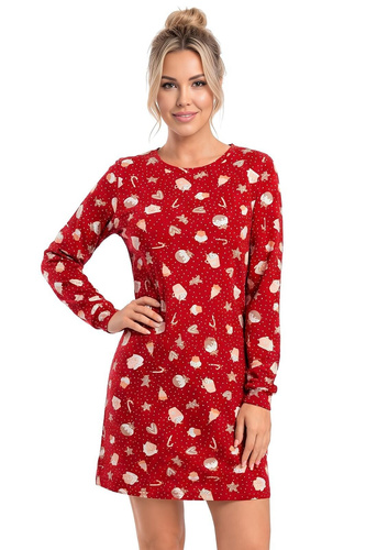 Donna Cookie cămașă de noapte damă 100% bumbac roșie de Crăciun