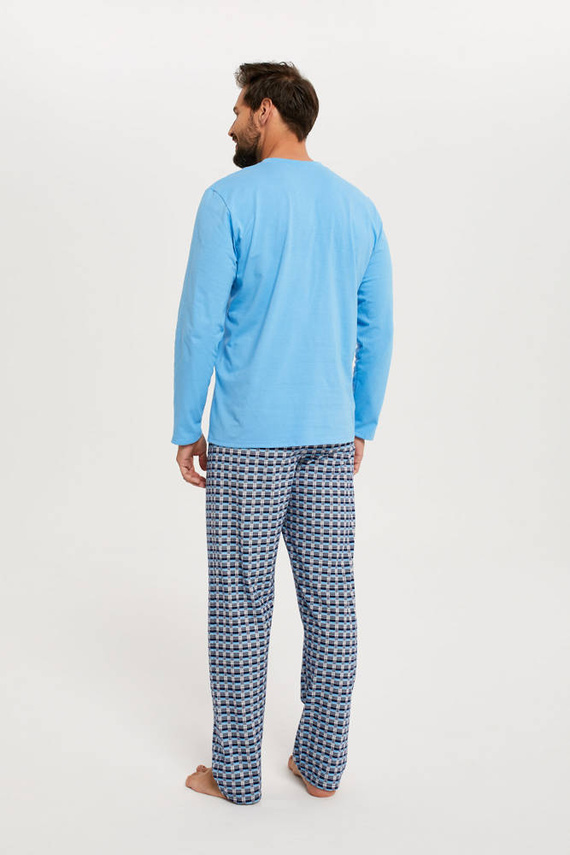 Jaromir Bărbați cu mânecă lungă, pantaloni lungi Italian Fashion - albastru/print