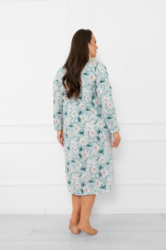 Cămașă de noapte pentru femei Sekwoja - bumbac, mânecă lungă, model floral Italian Fashion