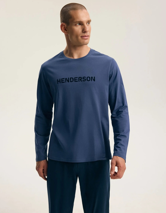 Henderson Flock 45491 Pijamale bărbați lungi Steel Blue 100% bumbac