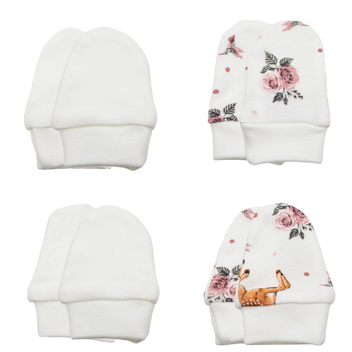 216083 Mănuși de bumbac Lala Nicol, set de 4 – Lăbuțe anti-zgârieturi pentru bebeluși