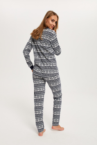 Alaska Pijama de damă cu mânecă lungă, pantaloni lungi Italian Fashion - print/verde