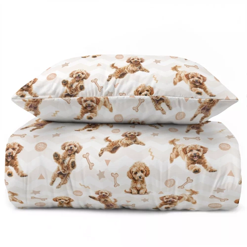 5451 A Rudy Piesek Lenjerie de pat bumbac copii Detexpol bej