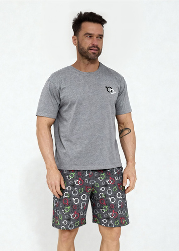 Pijama Bărbați Cornette Love Symbols 326/206 – Bumbac Confortabil | Tricou Mânecă Scurtă & Pantaloni Scurți | Cadoul Ideal de Valentine’s Day