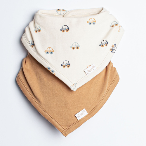 Apășă pentru bebeluși Nicol 222076, set 2 bucăți, bumbac, cu mașinuțe și caramel