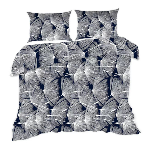 1727N Lenjerie de pat clasică din bumbac E24 Karo Păpădii Bleumarin Alb – 100% bumbac, durabilă, colorată, set de 2 piese