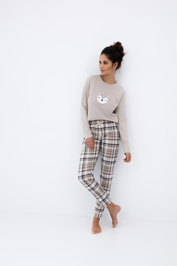 Pijamale Tinsley Sensis pentru femei - bumbac, lungi, în carouri