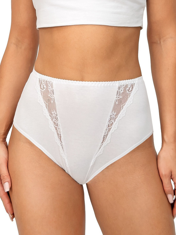 Chiloți 238 Donna albi – chiloți de damă din bumbac cu inserții de dantelă