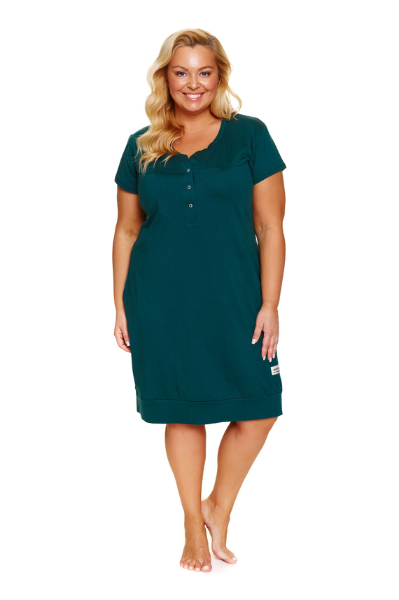 4348 Doctor Nap – Cămașă de noapte de maternitate și alăptare | 100% bumbac, producție poloneză - smarald