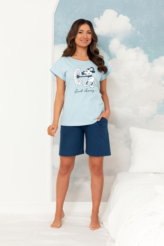 Pijama damă Regina 4012 bumbac Mickey Mouse scurtă comodă