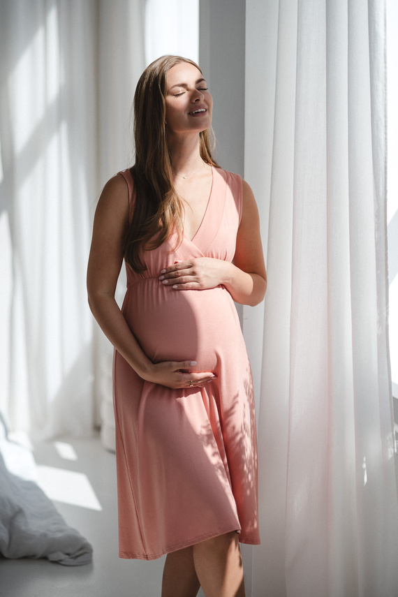 Star Light Cămașă de noapte pentru maternitate și alăptare, trandafir din plante Milk&Love - viscoză de bambus | Confort și feminitate