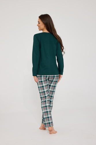 Cornette Enjoy 1101/485 Pijamale damă lungi 100% bumbac în carouri