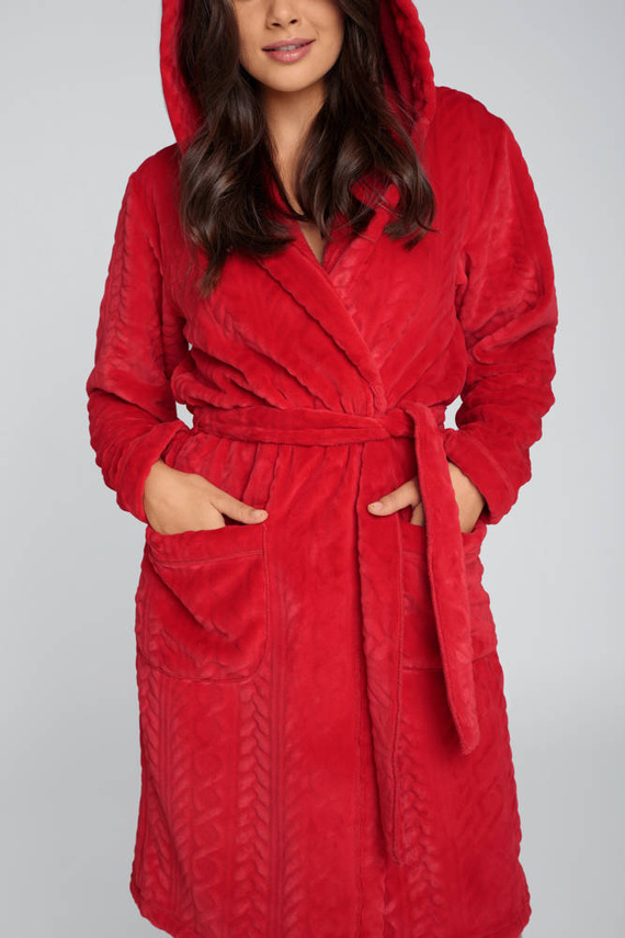 Halat din fleece pentru femei Zala Italian Fashion - roșu 