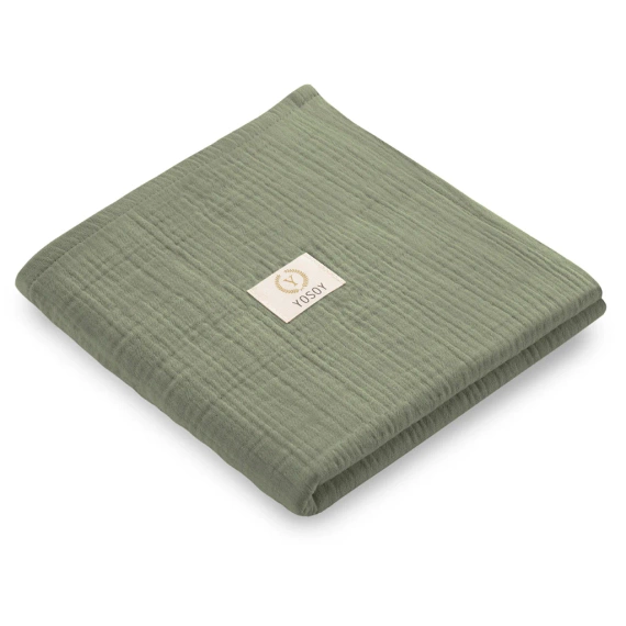 Scutec Yosoy verde din muselină de bumbac – moale și sigur, OEKO-TEX