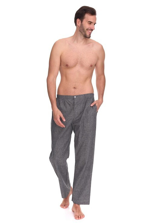 2535 Zeus Pantaloni de pijama pentru bărbați, mărime L&L – Bumbac, melanj, cu buzunare