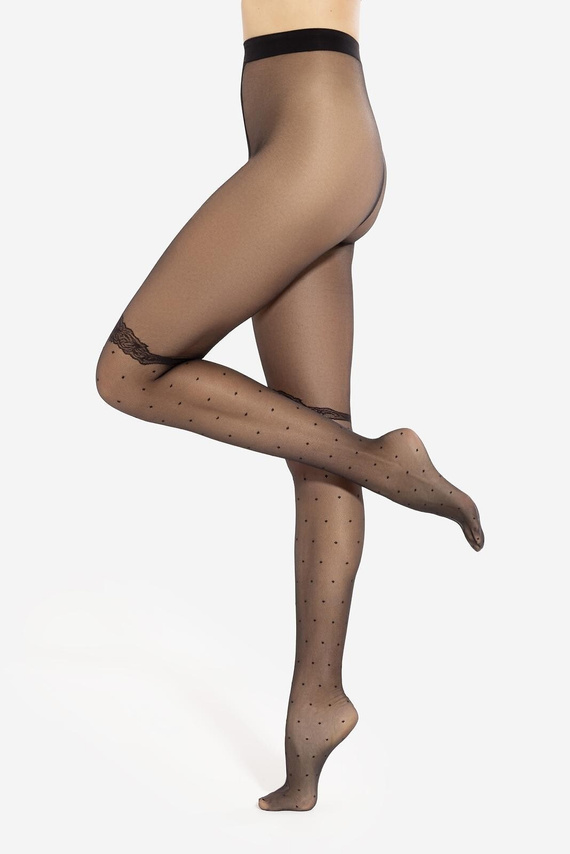 Dresuri Fancy wz.01 20 den Gatta – negre, mate, cu model elegant