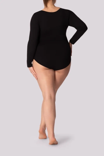 Body de damă Mona cu mânecă lungă de bază, negru