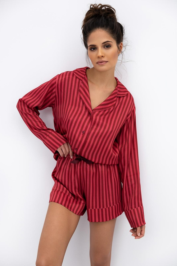 Pijamale Vivienne Sensis pentru femei - Vâscoză, cu fermoar, cu dungi