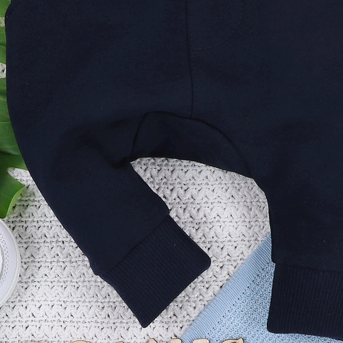 ABN-5393 Pantaloni de trening din bumbac organic Fun Origami Nini, bleumarin