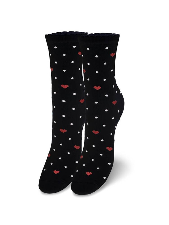0200-140 Ciorapi dama Milena Hearts and Dots - negri