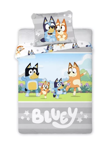 Lenjerie Bluey Faro 100% bumbac moale pentru copii cu Bluey