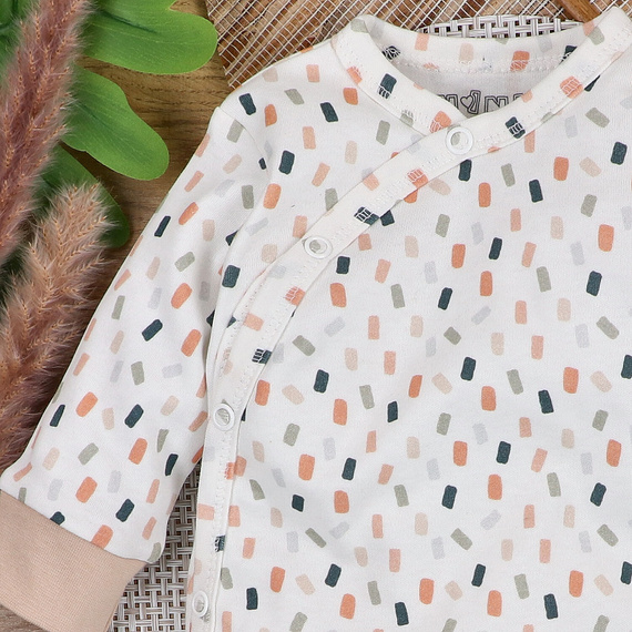 ABN-5327/KRE Salopetă plic din bumbac organic Nini crem