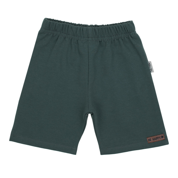 169516 Pantaloni scurți Nicol pentru copii - unisex, bumbac cu elastan, confortabili, producție poloneză - verde sticla