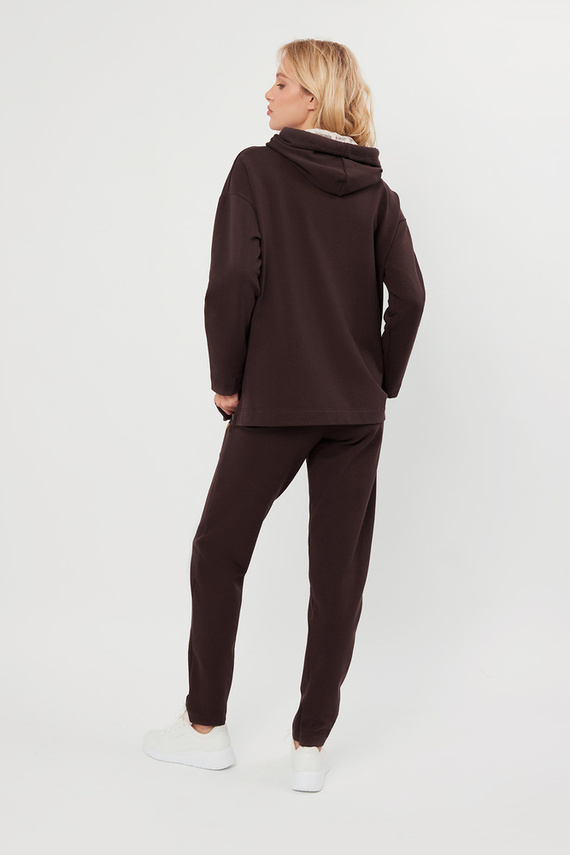 Lagos Hanorac cu glugă pentru femei Italian Fashion - maro