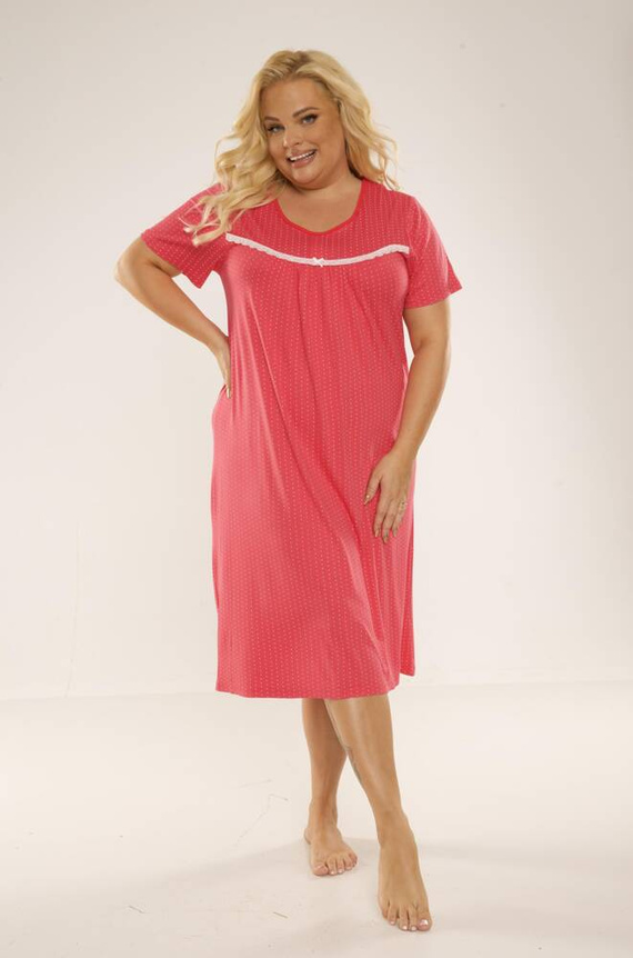 447 Juliette Plus Size Forex cămașă de noapte - puncte zmeură