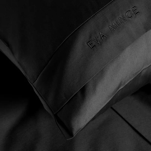 1B Elegant Lenjerie de pat din satin Eva Minge Europerdele negru | Macosatin 100% bumbac