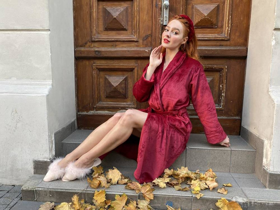 628 Abigail Halat de baie lung Forex pentru femei - maro