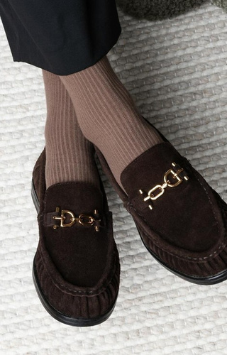 Art. 062 Șosete de damă Steven 013, bej închis - cu nervuri, fără presiune, bumbac