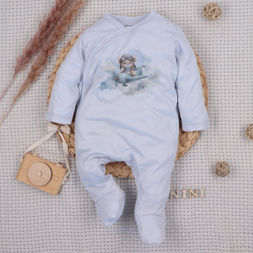 NINI BABY BEAR PILOT salopetă pentru bebeluși 100% bambus, produs în Polonia ABN-5749