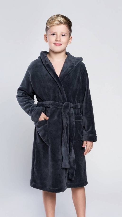 Halat de baie pentru băieți Mimas Italian Fashion - gri