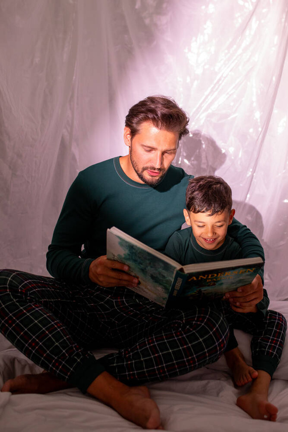 Fogo Pijama bărbătească cu mânecă lungă, pantaloni lungi Italian Fashion - verde/print 