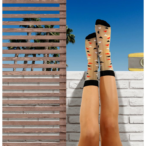 Șosete de damă din nailon Sesto Senso, triunghiuri, negre