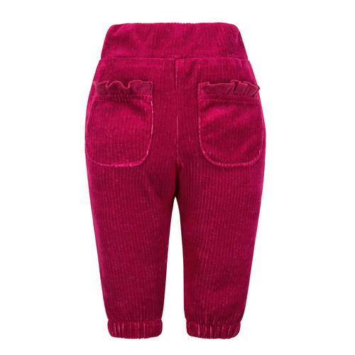 Fluffy Tails Pantaloni din velur pentru fete Eevi – visiniu, cu buzunare