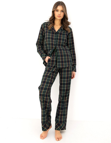 Sensis Skyler pijama damă 100% bumbac flanel, lungă, în carouri