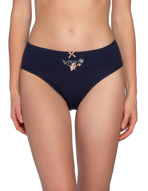 Chiloți L-120 BI-105 Lama din bumbac, chiloți damă bikini, set 3 bucăți, cu model floral