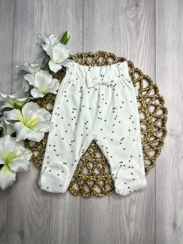 Mamatti Pantaloni scurți pentru bebeluși PG16215 Talie înaltă Stele Alb