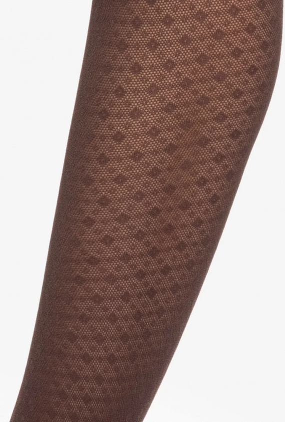 Gatta Wedel wz.03 Colanți 40 den – model geometric, ciocolată neagră