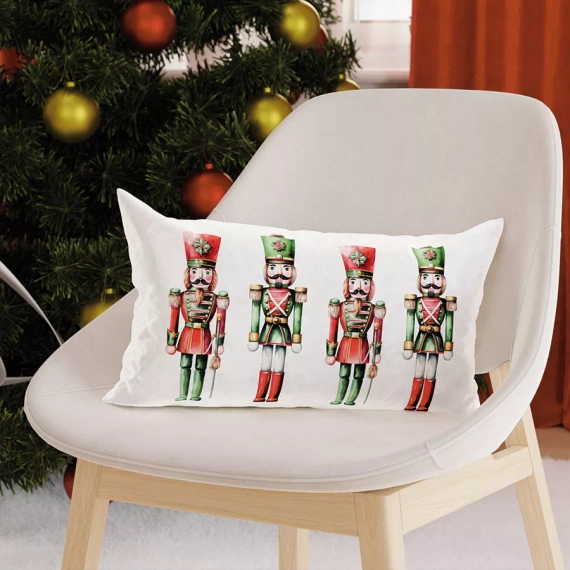 PBN279 Nutcrackers Christmas Marquisette Fata de perna