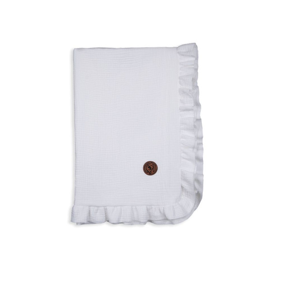 Pătură albă de muselină Makaszka pentru un bebeluș