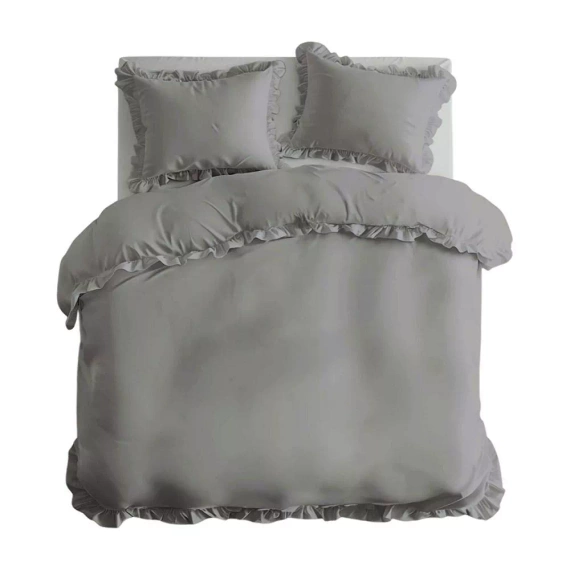 Pure 23 Lenjerie de pat din bumbac monocolor Detexpol gri deschis