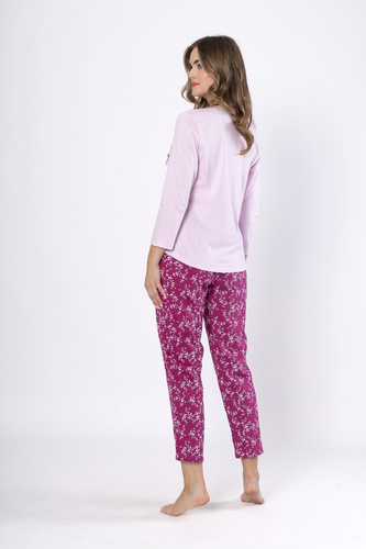 Pijamale de dama Elif 1634 Leveza, bumbac liliac – maneca lunga, confortabila
