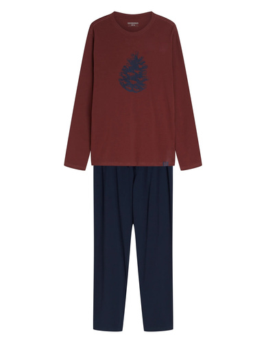 Henderson Core Fall 45494 Pijamale bărbați lungi 100% bumbac Maroon