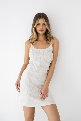 Cămașă de noapte Sensis Jaylani bej – mini din bumbac cu bretele